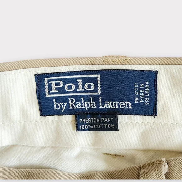 Polo Ralph Lauren Mens Preston Pant 38x30 Flat Front Chino Office Pony Logo - Picture 4 of 6